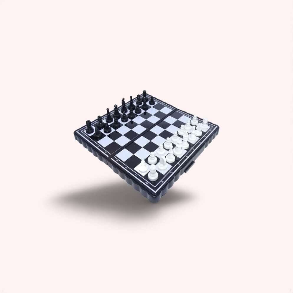 Chess Board 5"x5" Magnetic Chessboard Game Set with Folding Travel Portable Case Travel Chessgame Premium Classic Black & Ivory Color Pieces Prefect Gift for Kids and Adults |1 Pcs|